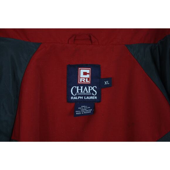 Vintage 90s Ralph Lauren Chaps Spell Out Red Mesh Lined Sailing Jacket Mens XL - Picture 9 of 9